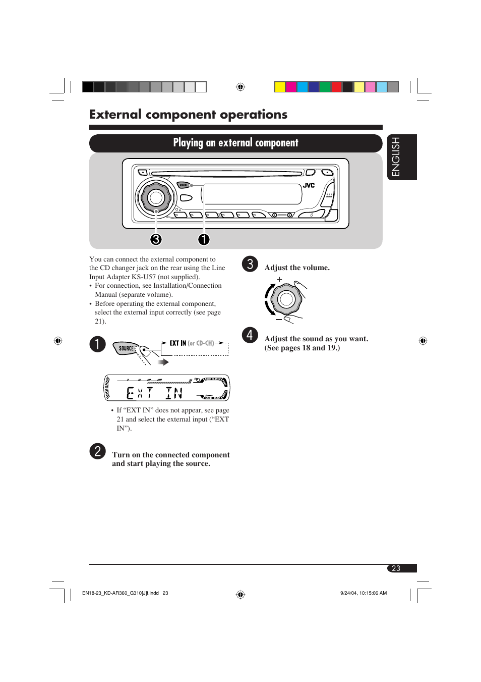 External component operations | JVC GET0248-001B User Manual | Page 23 / 98