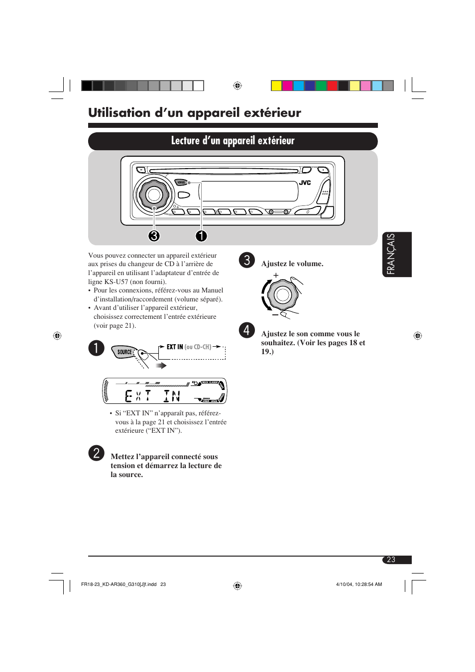 Utilisation d’un appareil extérieur | JVC GET0248-001B User Manual | Page 87 / 98