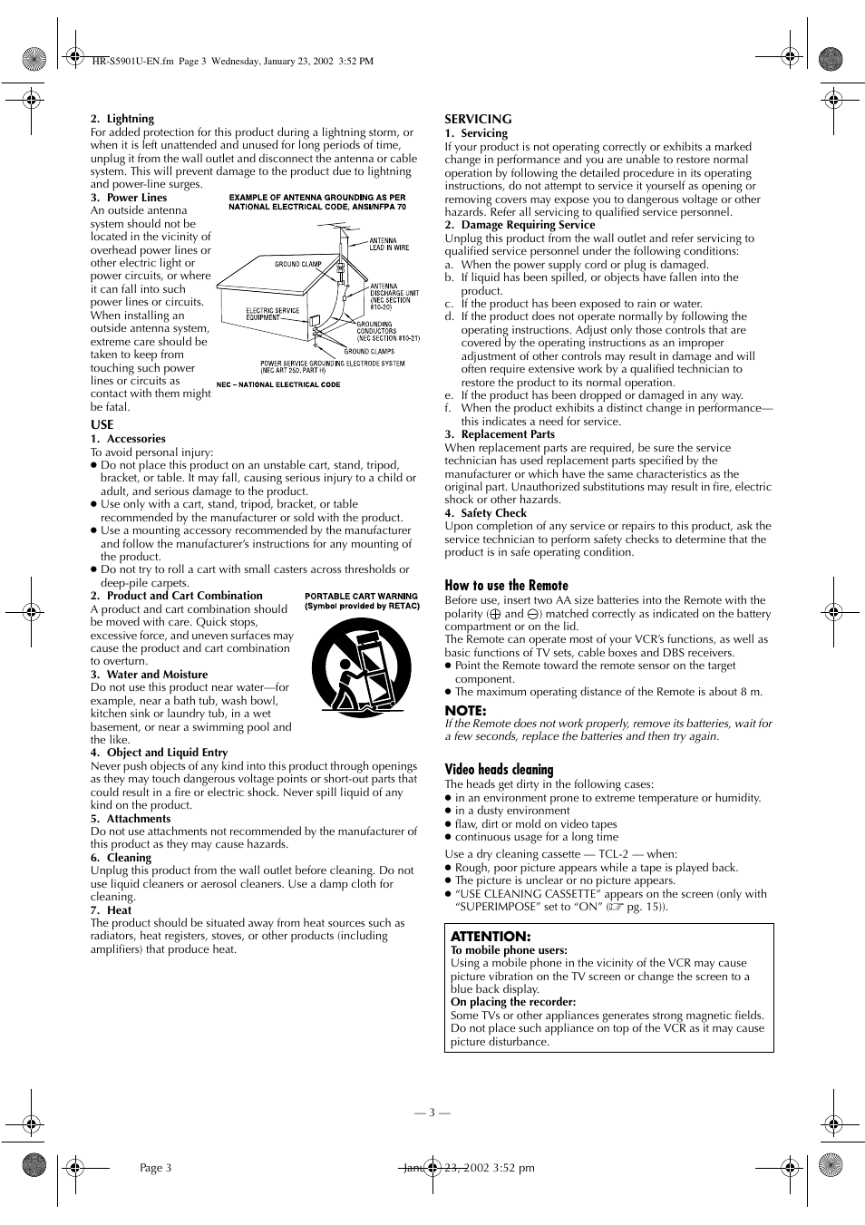 JVC HR-5911U User Manual | Page 3 / 24