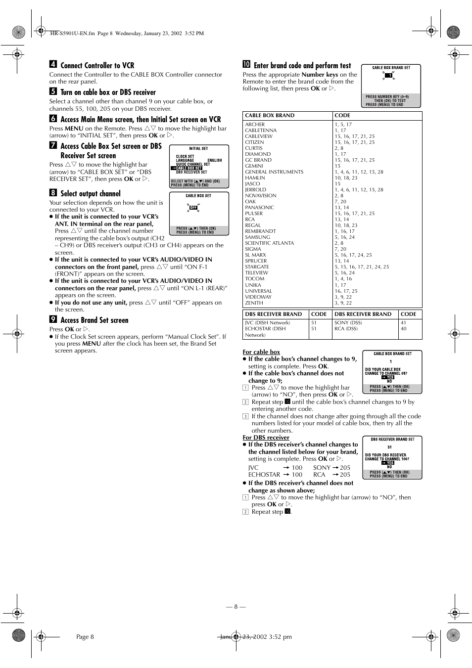 JVC HR-5911U User Manual | Page 8 / 24