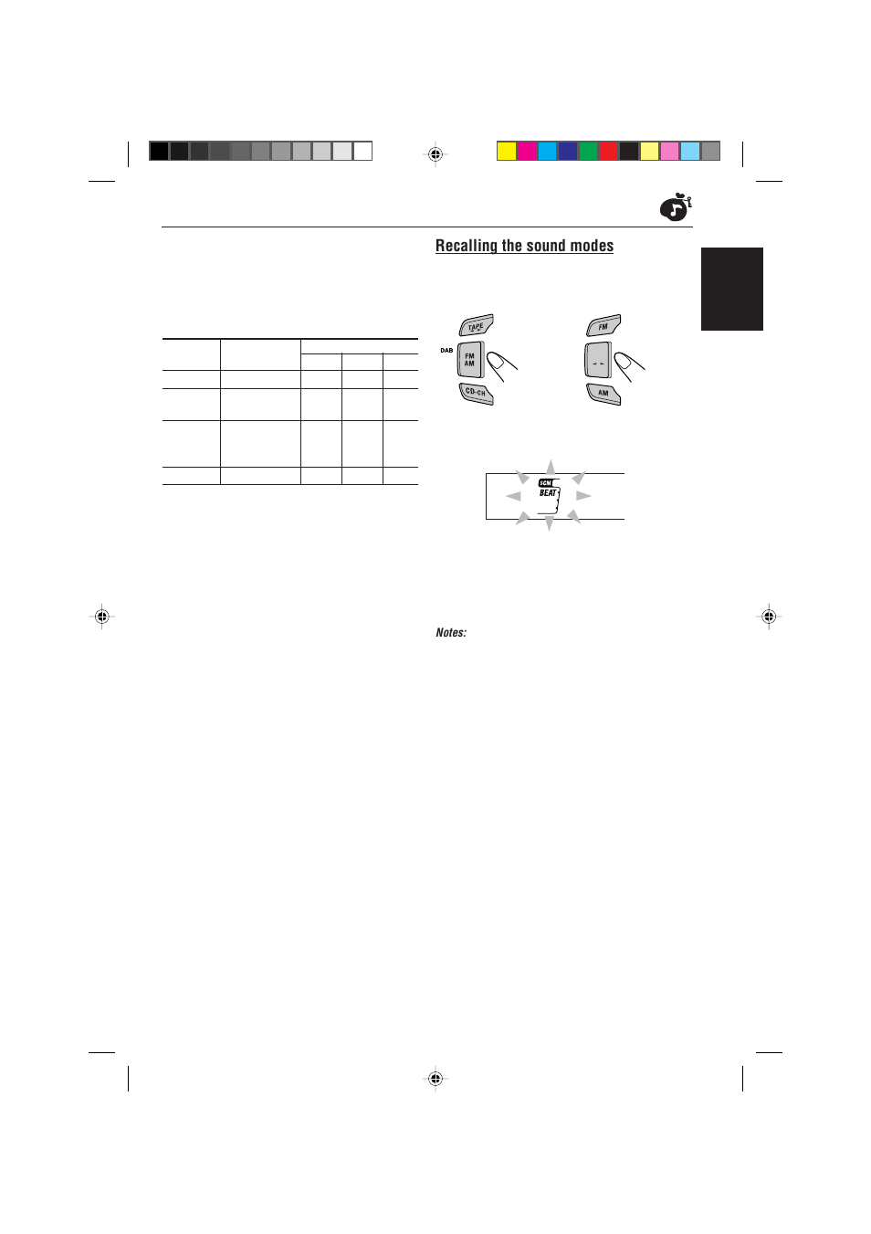 Recalling the sound modes, English | JVC KS-FX725R User Manual | Page 21 / 38