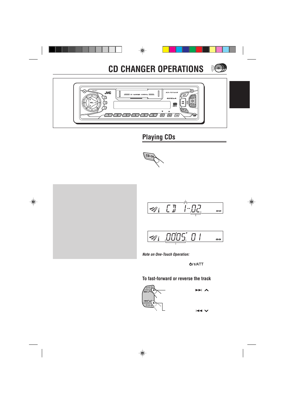 Cd changer operations, Playing cds, English | JVC KS-FX725R User Manual | Page 27 / 38