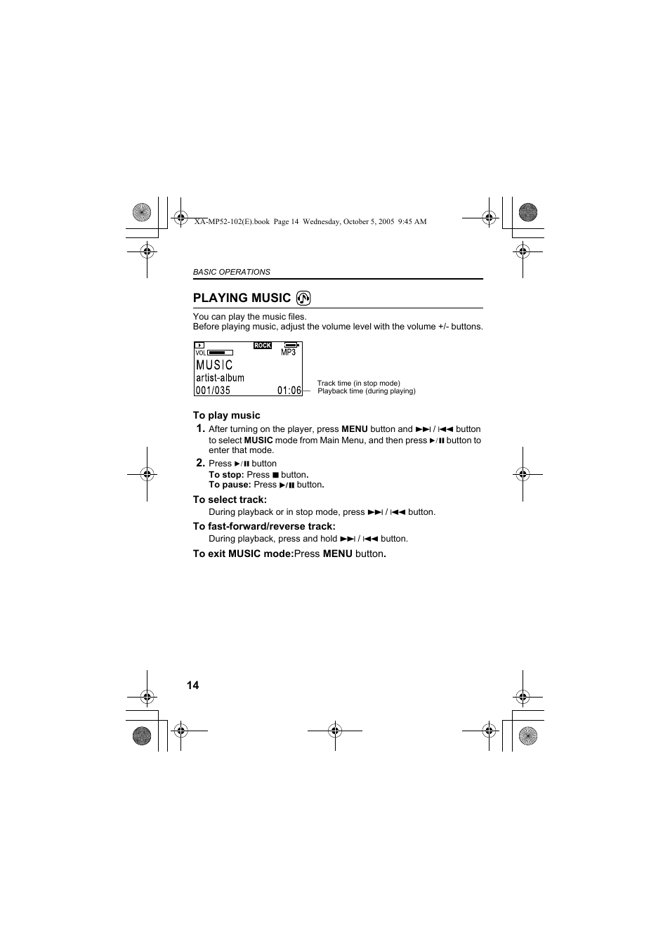 Playing music | JVC XA-MP102A User Manual | Page 14 / 40