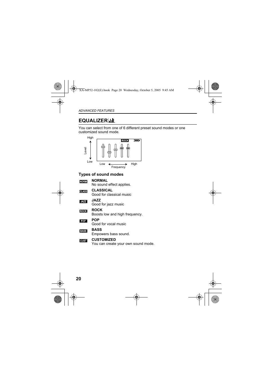 Equalizer | JVC XA-MP102A User Manual | Page 20 / 40