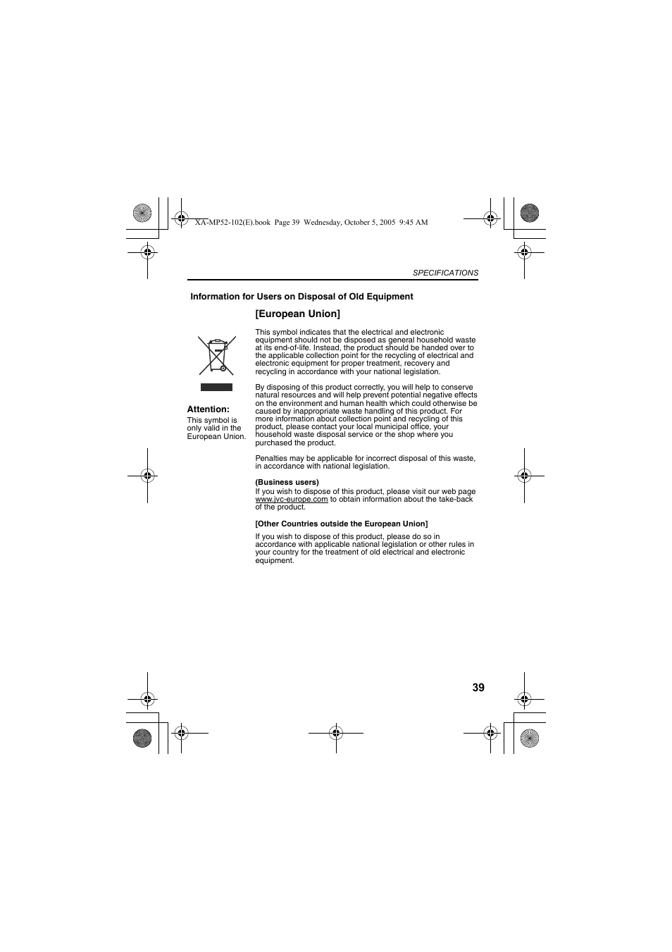 JVC XA-MP102A User Manual | Page 39 / 40