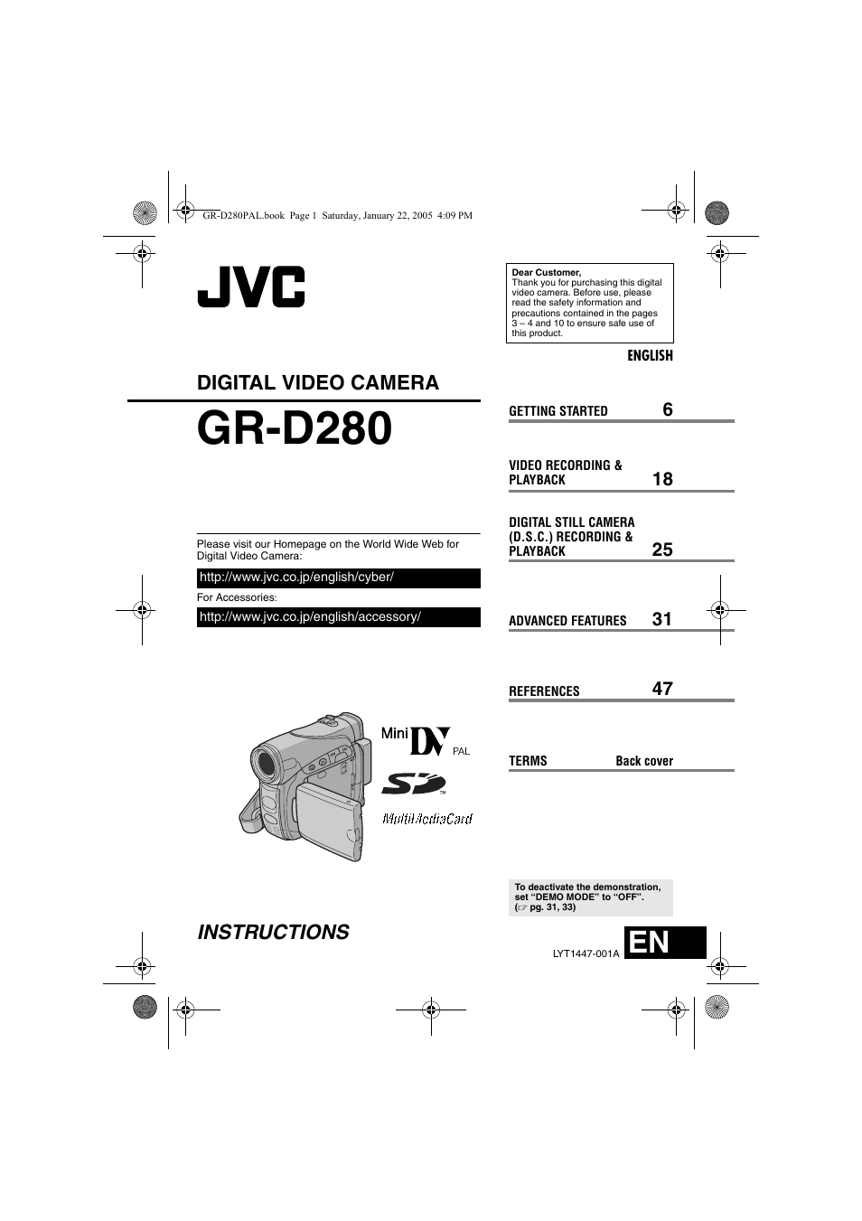 JVC GR-D280 User Manual | 56 pages