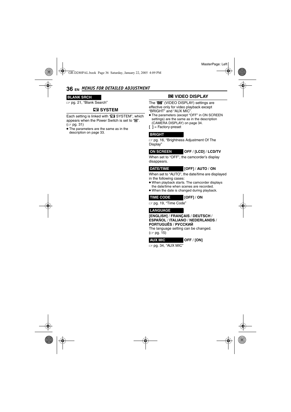 JVC GR-D280 User Manual | Page 36 / 56