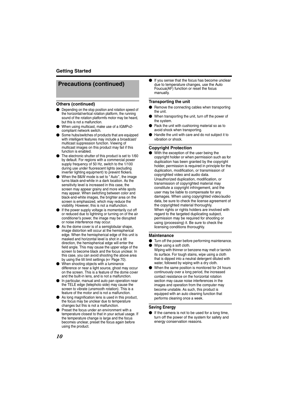 Precautions (continued) | JVC VN-685U User Manual | Page 10 / 130
