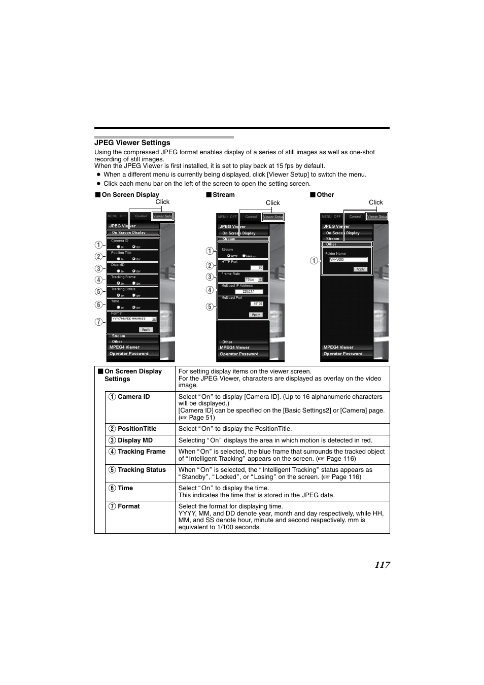 Jpeg viewer settings, Ys on the setting screen | JVC VN-685U User Manual | Page 117 / 130