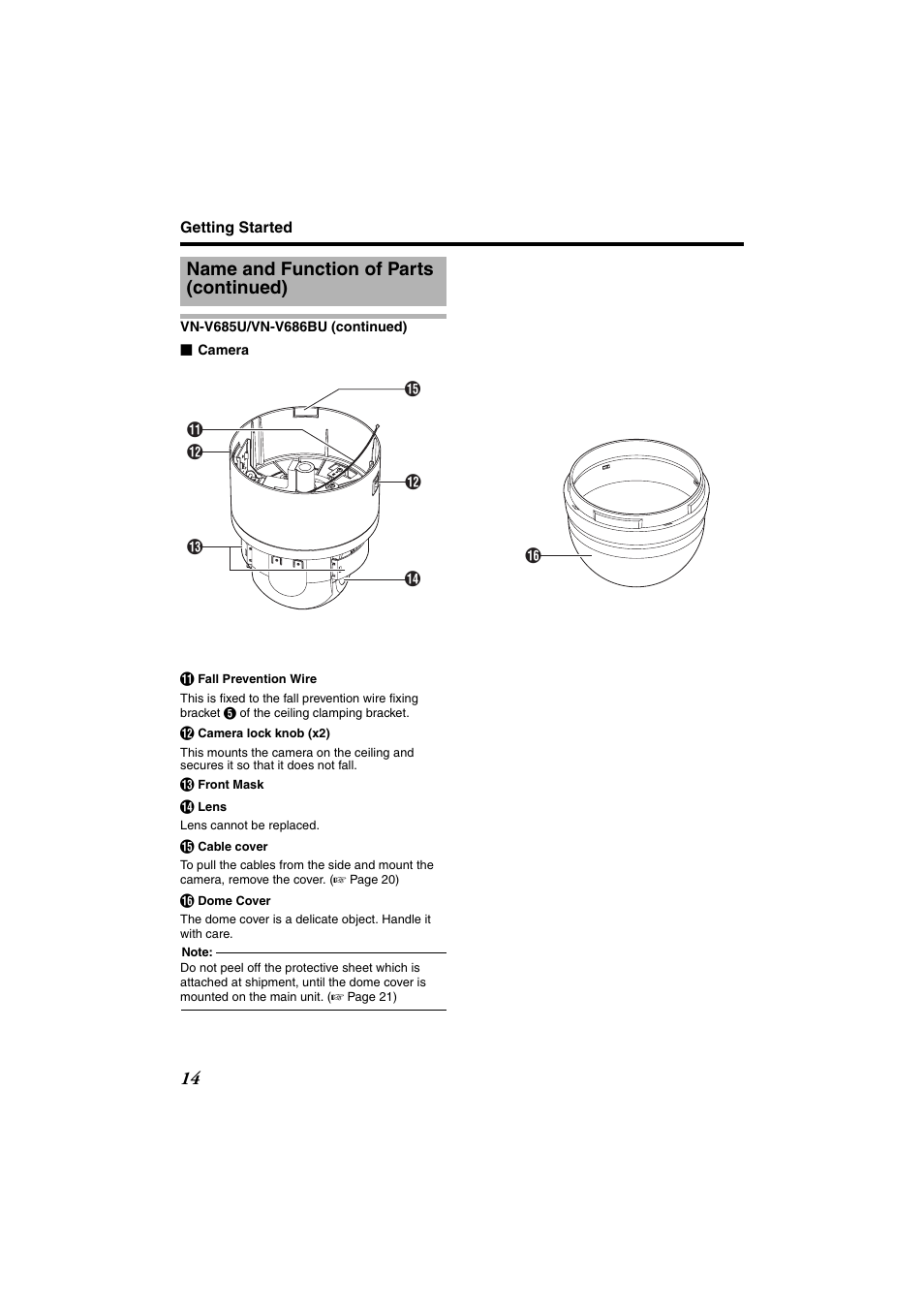 Name and function of parts (continued) | JVC VN-685U User Manual | Page 14 / 130