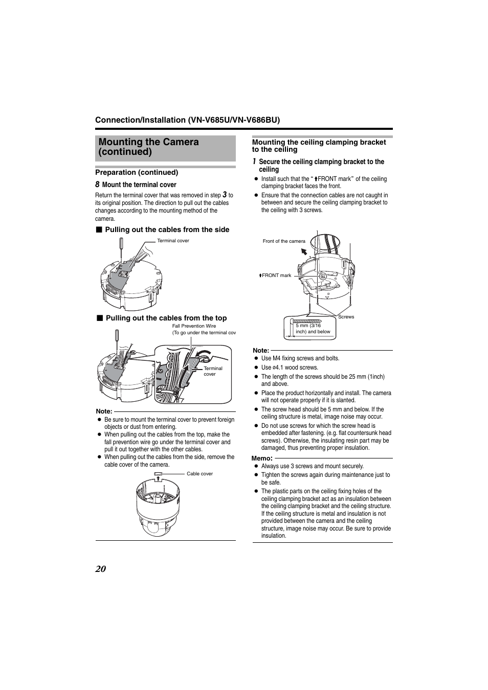 Mounting the camera (continued) | JVC VN-685U User Manual | Page 20 / 130