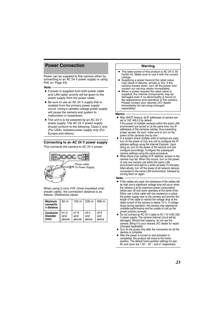 Power connection | JVC VN-685U User Manual | Page 23 / 130