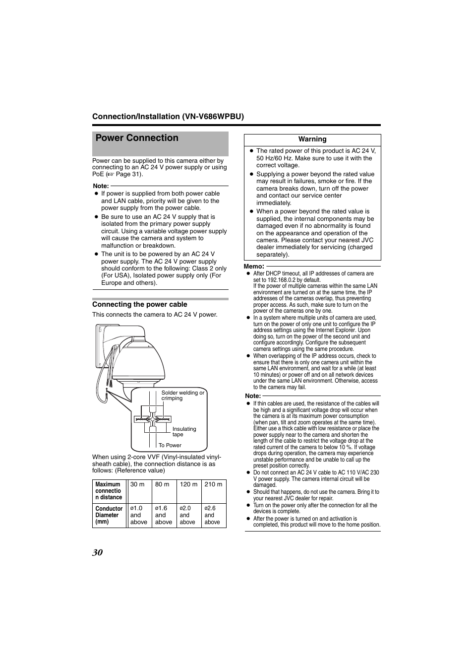 Power connection | JVC VN-685U User Manual | Page 30 / 130
