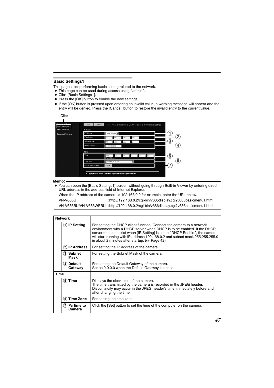 Basic settings1 | JVC VN-685U User Manual | Page 47 / 130