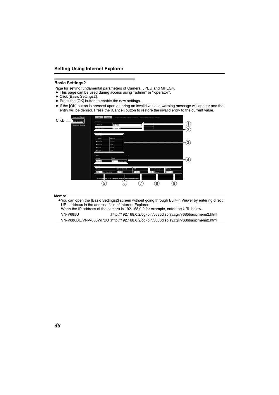 Basic settings2 | JVC VN-685U User Manual | Page 48 / 130