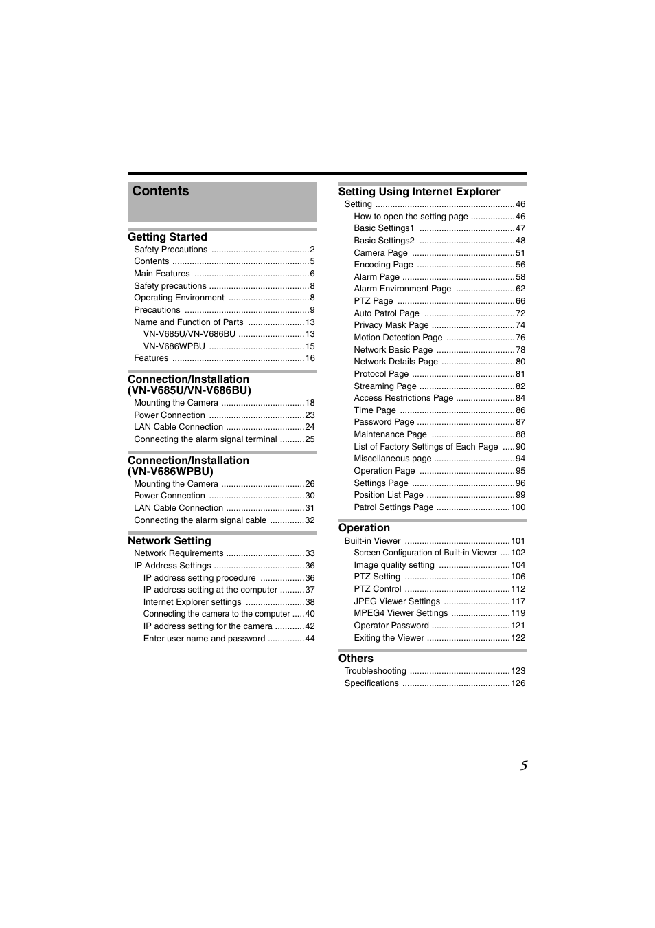 JVC VN-685U User Manual | Page 5 / 130