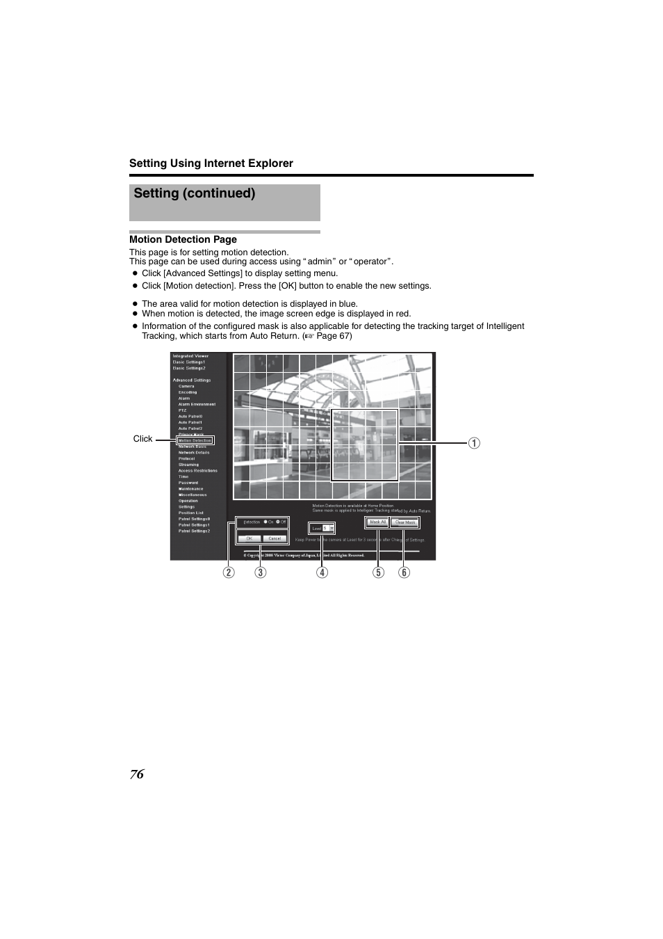 Setting (continued) | JVC VN-685U User Manual | Page 76 / 130