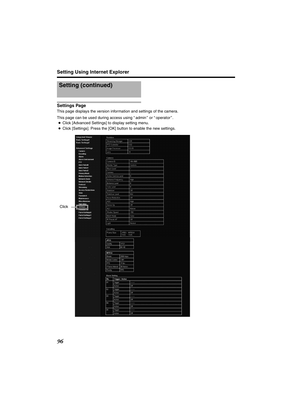 Setting (continued) | JVC VN-685U User Manual | Page 96 / 130