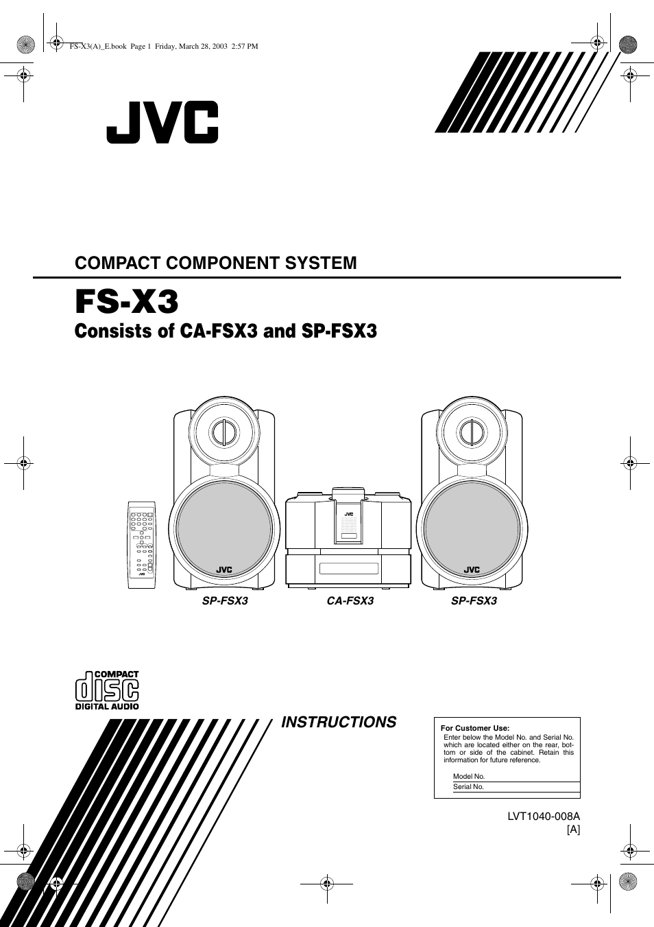 JVC DLA FS-X3 User Manual | 30 pages