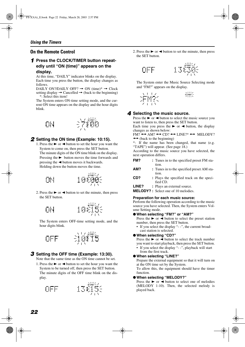 On the remote control | JVC DLA FS-X3 User Manual | Page 24 / 30