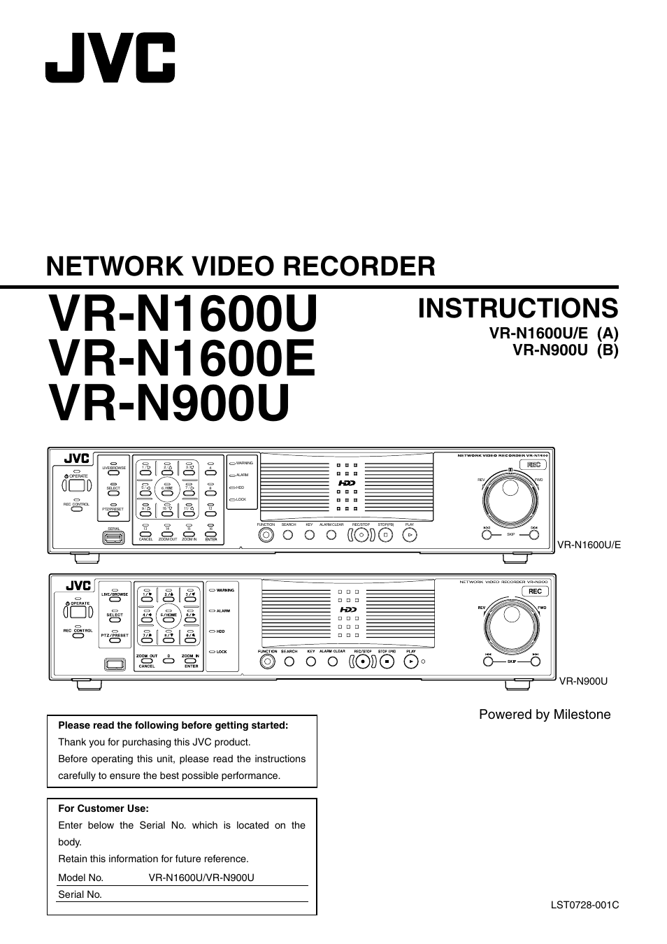 JVC LST0728-001C User Manual | 168 pages