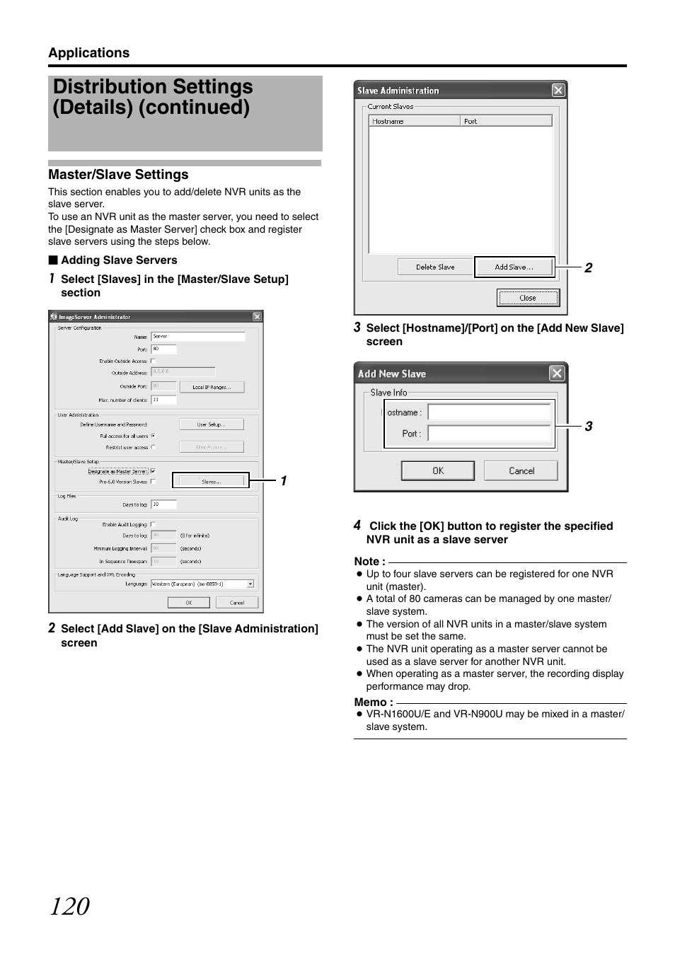 Master/slave settings, Distribution settings (details) (continued) | JVC LST0728-001C User Manual | Page 128 / 168