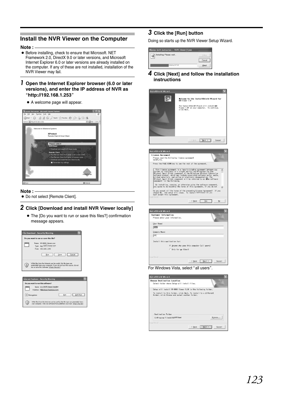 Install the nvr viewer on the computer | JVC LST0728-001C User Manual | Page 131 / 168
