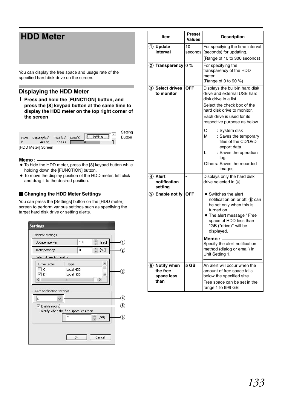 Hdd meter, Displaying the hdd meter, Displaying the hdd meter 1 | JVC LST0728-001C User Manual | Page 141 / 168