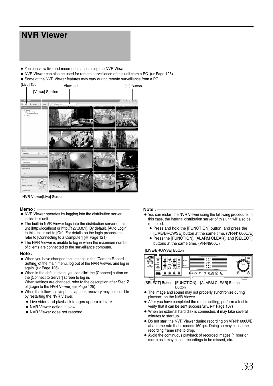 Nvr viewer, Nvr viewer does not respond, More) as it may cause recordings to be missed, etc | JVC LST0728-001C User Manual | Page 41 / 168