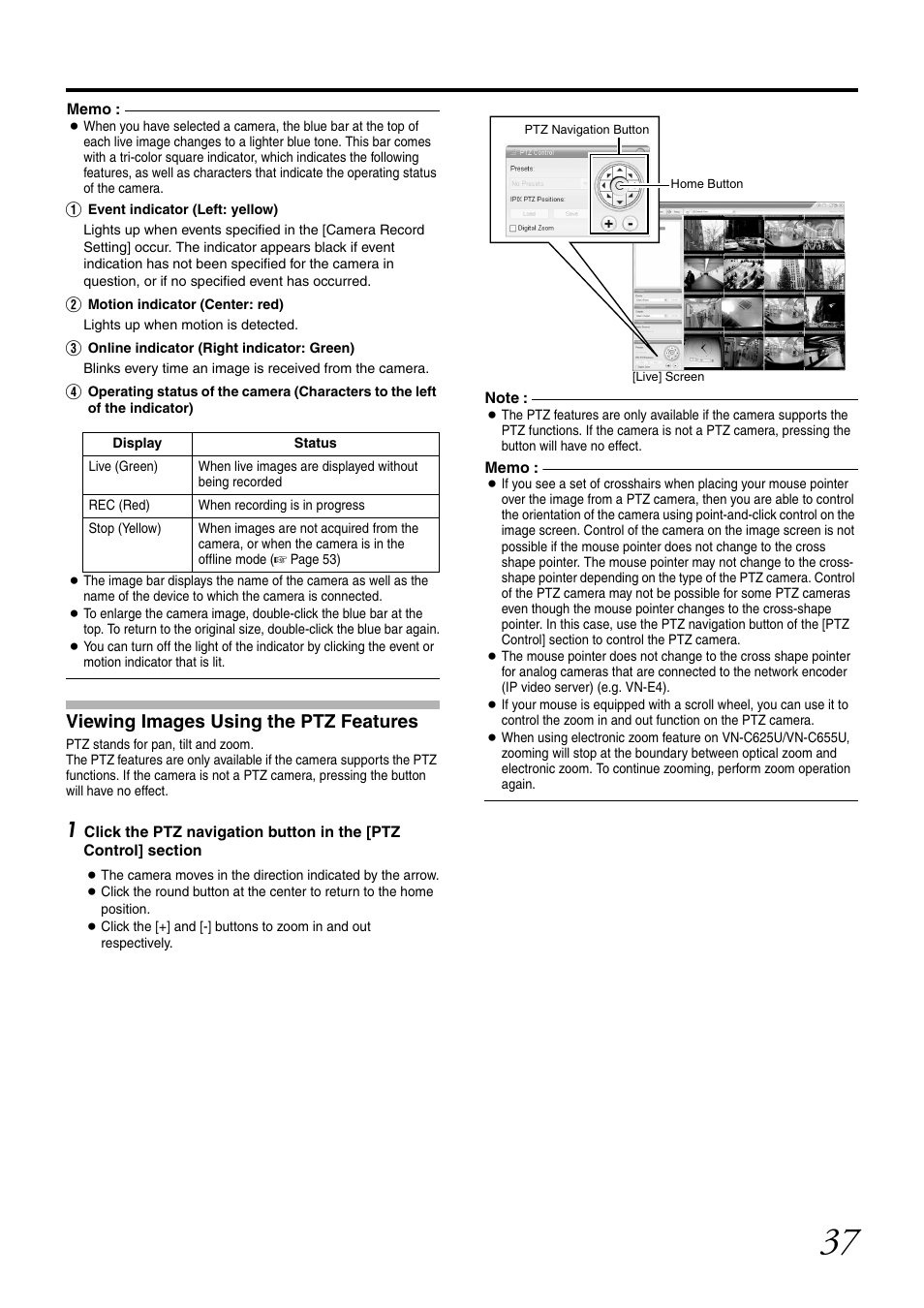 Viewing images using the ptz features | JVC LST0728-001C User Manual | Page 45 / 168