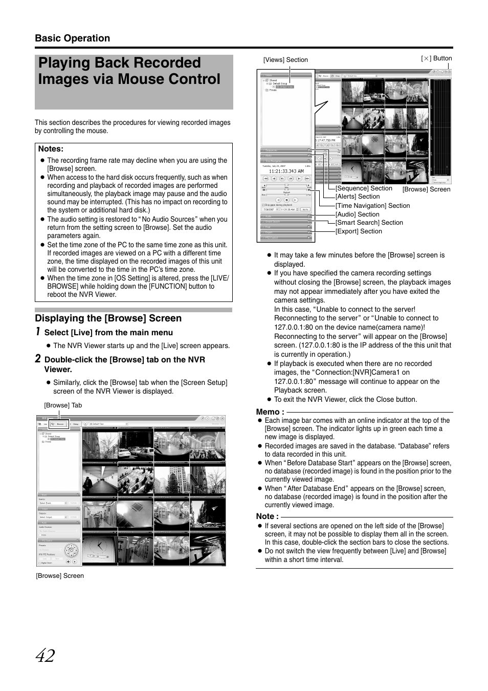 Playing back recorded images via mouse control, Basic operation, Displaying the [browse] screen | JVC LST0728-001C User Manual | Page 50 / 168