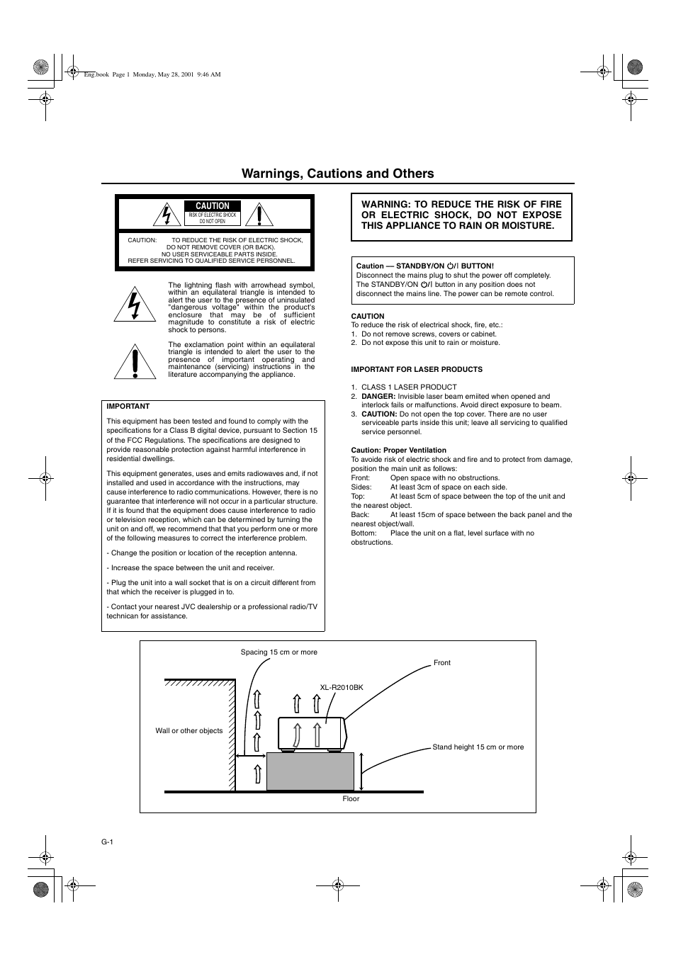 Warning, Warnings, cautions and others | JVC XL-R2010BK User Manual | Page 2 / 47