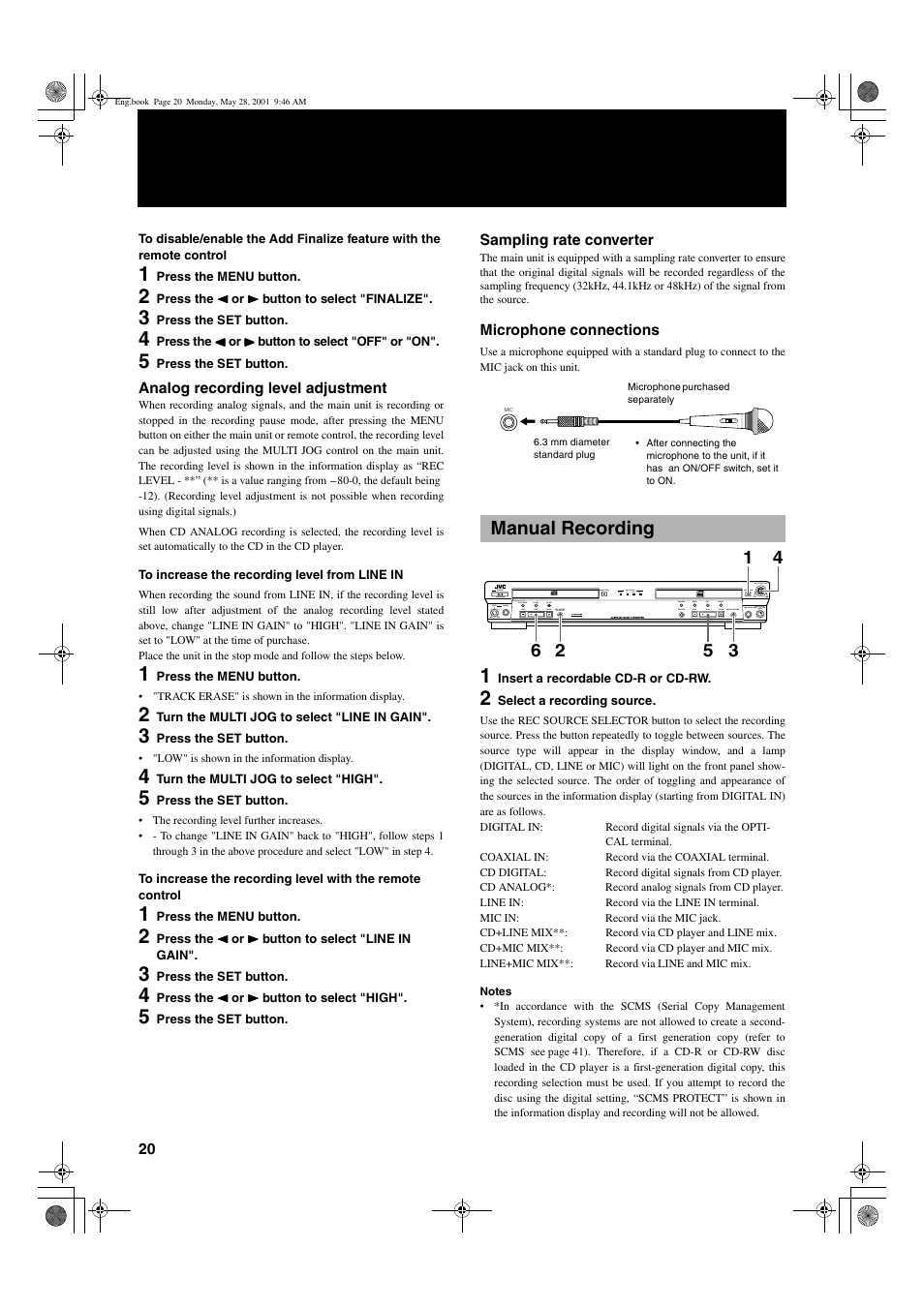 Manual recording | JVC XL-R2010BK User Manual | Page 22 / 47