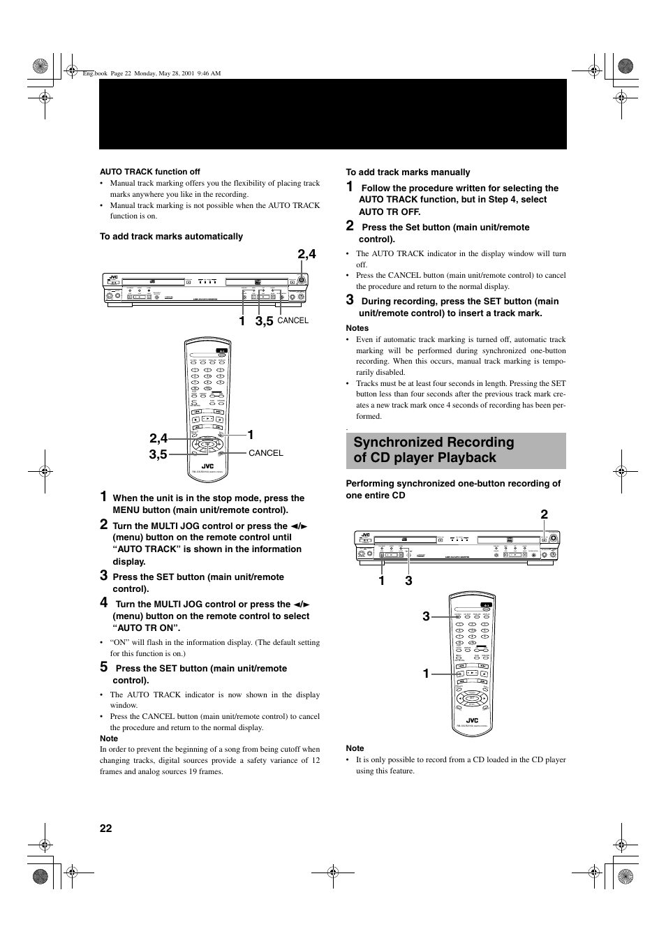 Synchronized recording of cd player playback, Mix blance cd line line mic mic | JVC XL-R2010BK User Manual | Page 24 / 47