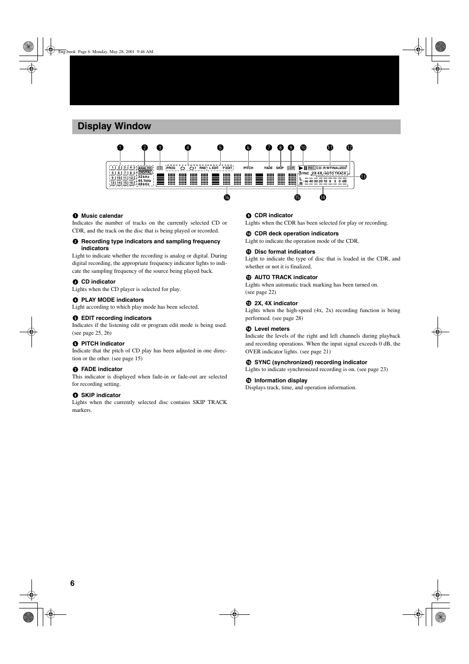 Display window | JVC XL-R2010BK User Manual | Page 8 / 47