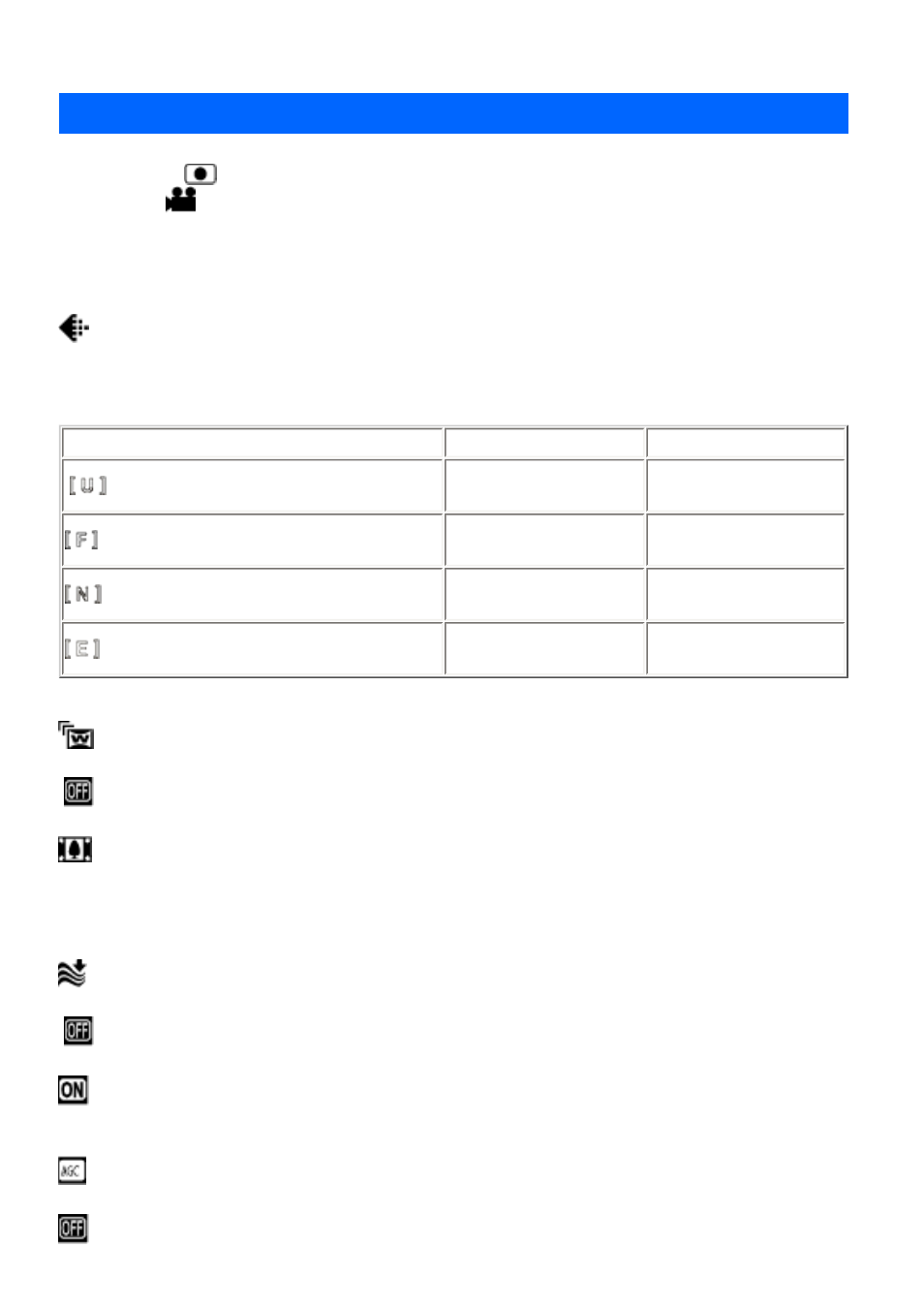Video recording menus, Gain up | JVC Digital Media Camera LYT1366-001B User Manual | Page 71 / 80