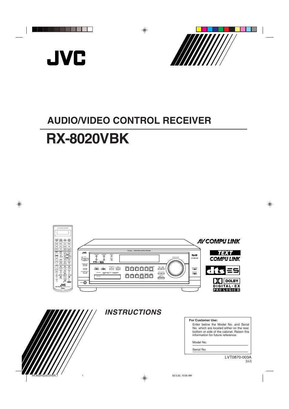 JVC RX-8020VBK User Manual | 64 pages