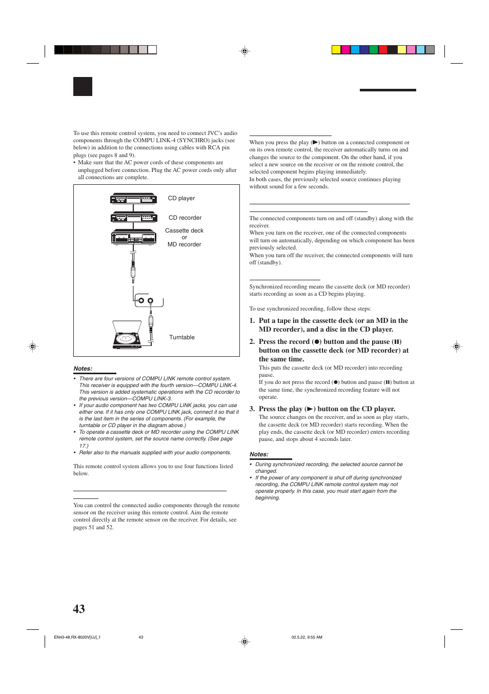 Compu link remote control system | JVC RX-8020VBK User Manual | Page 46 / 64