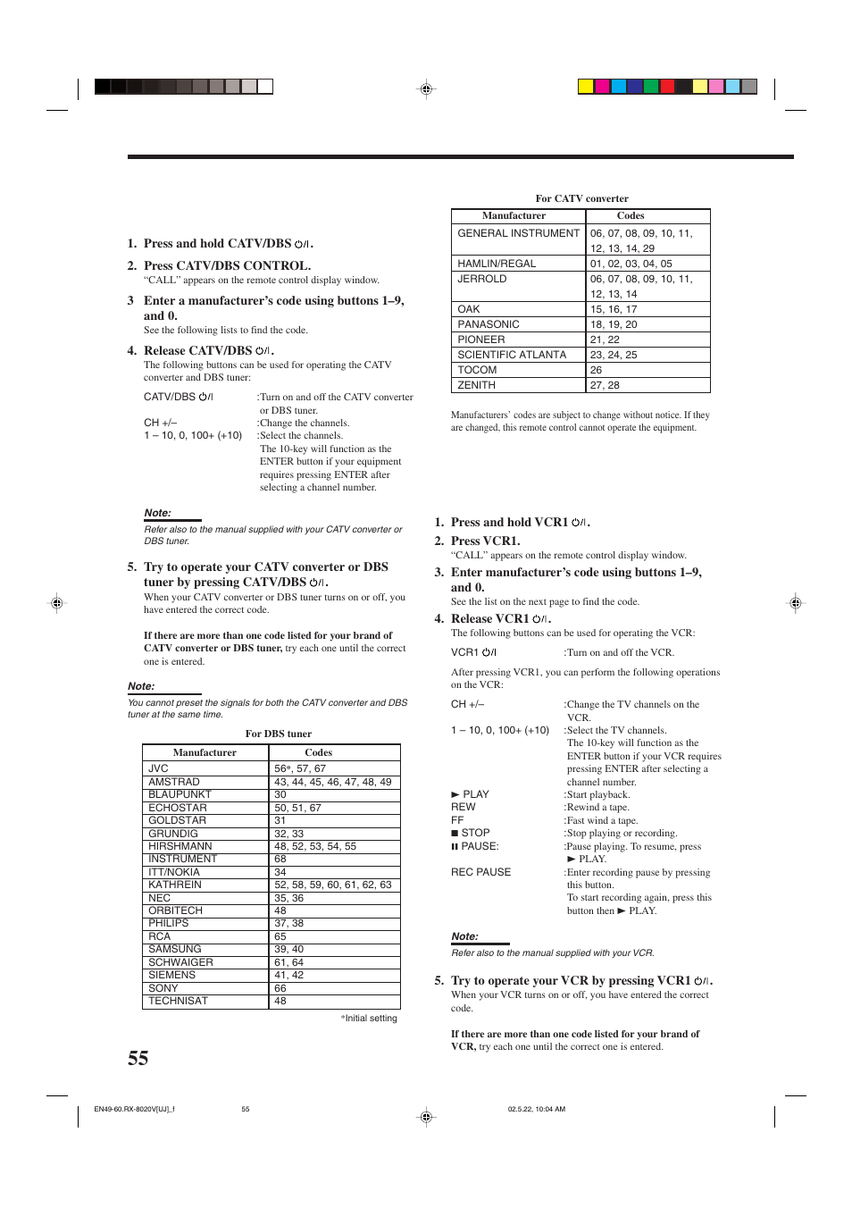 JVC RX-8020VBK User Manual | Page 58 / 64