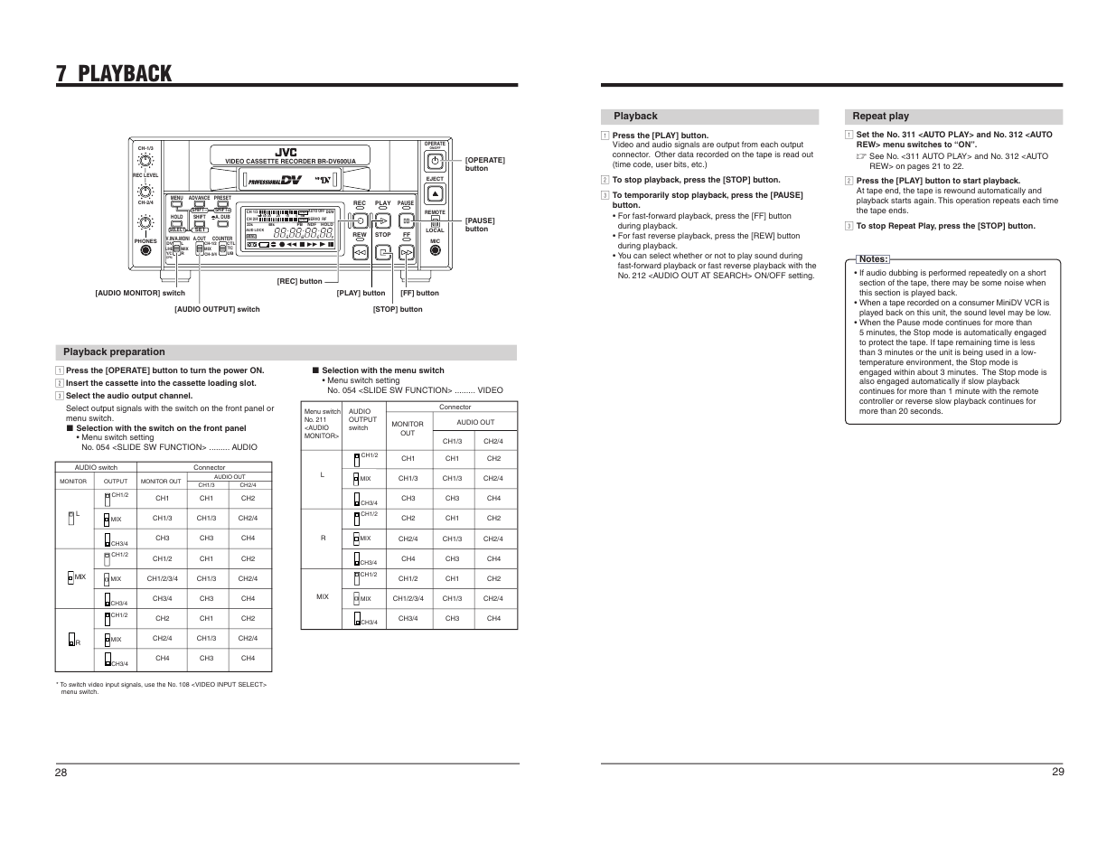7 playback | JVC BR-DV600UA User Manual | Page 16 / 26