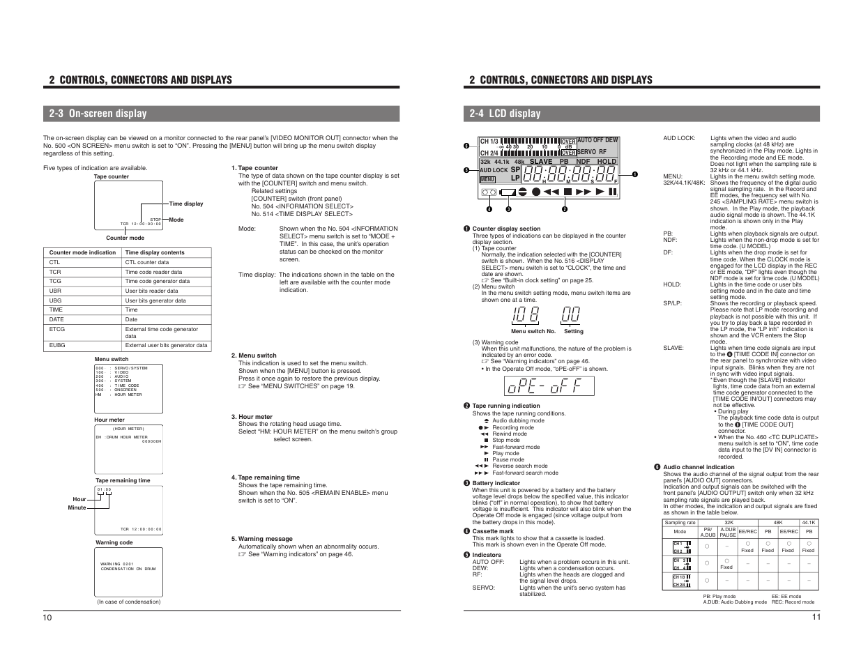 4 lcd display 2 controls, connectors and displays | JVC BR-DV600UA User Manual | Page 7 / 26