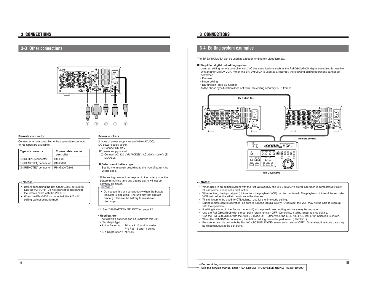 Monitor out, 3 other connections 3 connections, 4 editing system examples 3 connections | JVC BR-DV600UA User Manual | Page 9 / 26