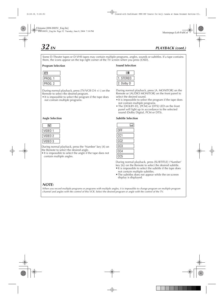 JVC HM-DH5U User Manual | Page 32 / 92