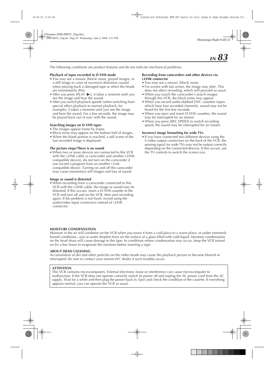 JVC HM-DH5U User Manual | Page 83 / 92