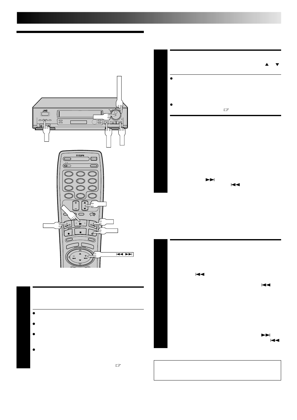 Playback features, Pause during playback, Activate frame-by- frame playback | Activate slow-motion playback, Playback and recording features, Still picture/frame-by- frame playback, Slow motion/ reverse slow motion, High-speed search, Activate high-speed search | JVC HR-DD840U User Manual | Page 25 / 72