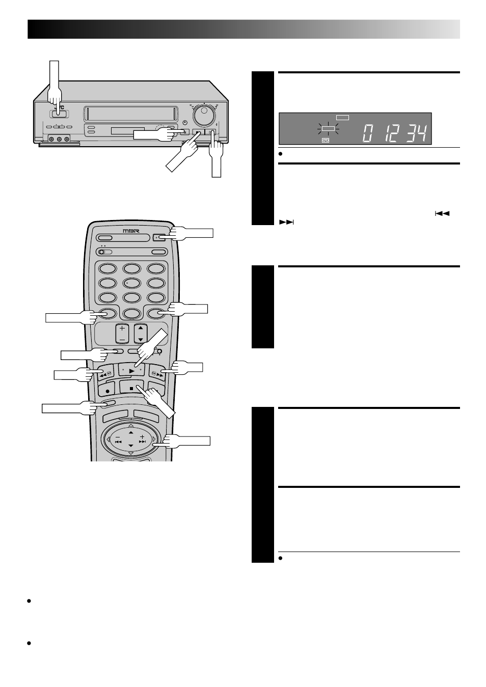 Start repeat, Stop repeat, Reset counter to zero | Return to counter position zero, Repeat playback | JVC HR-DD840U User Manual | Page 31 / 72