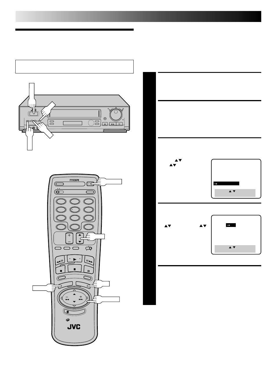 Auto picture, Turn on the vcr, Access main menu screen | Access auto picture screen, Select mode, Return to normal screen, Playback and recording features (cont.), Preparation | JVC HR-DD840U User Manual | Page 34 / 72