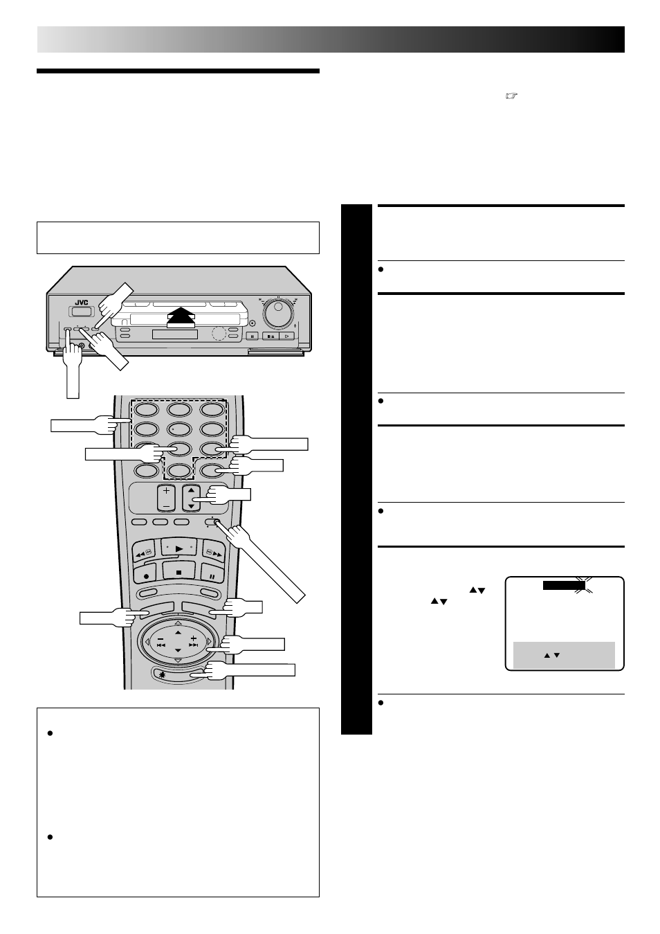 On-screen timer programming, Load a cassette, Access on-screen menu | Access program set screen, Select program number, Timer recording (cont.) | JVC HR-DD840U User Manual | Page 44 / 72