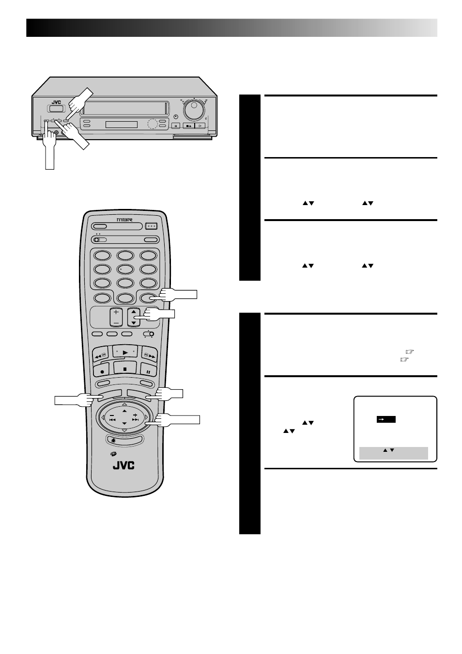 Access main menu screen, Access function set screen, Access auto timer screen | Select mode, Return to normal screen, Auto timer | JVC HR-DD840U User Manual | Page 47 / 72