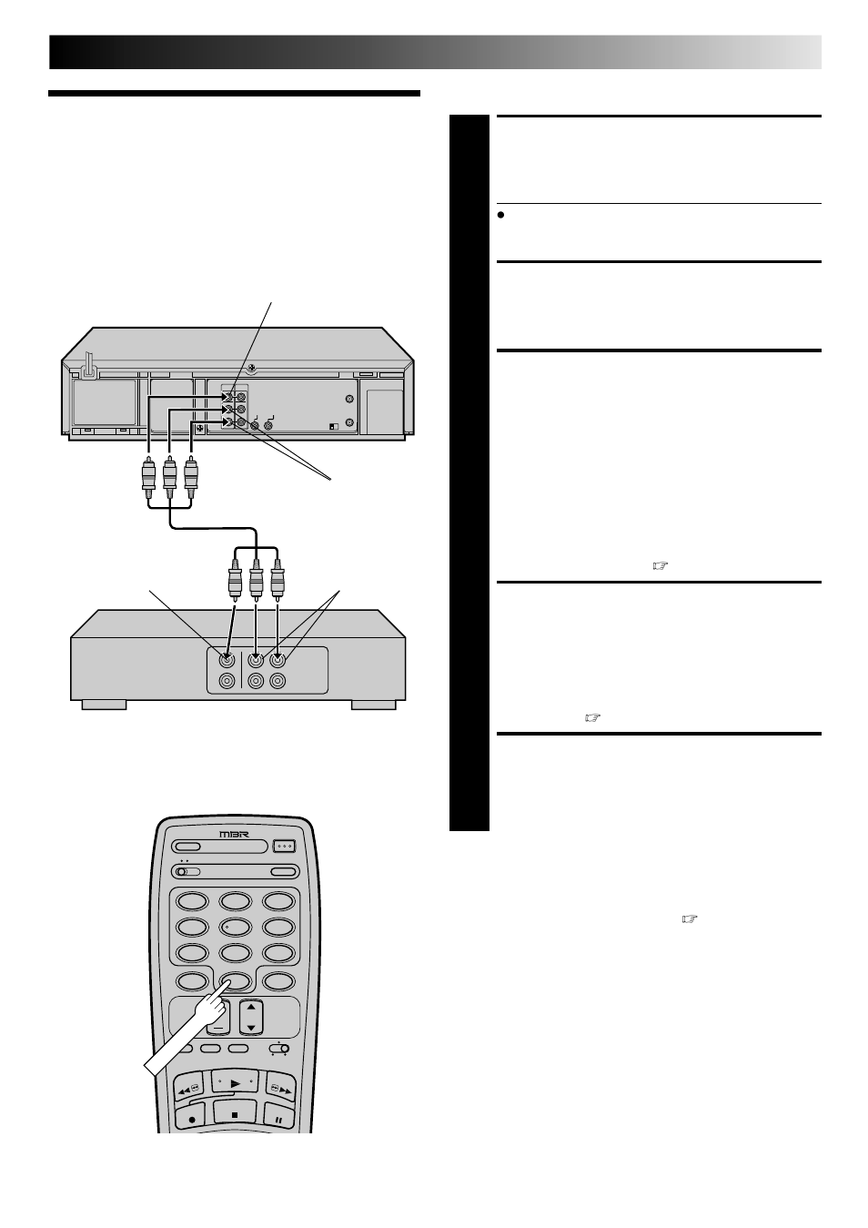 Edit to or from another vcr, Make connections, Load cassettes | Set recorder’s input mode, Start player, Start recorder, Editing | JVC HR-DD840U User Manual | Page 49 / 72